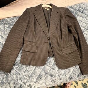 LOFT Charcoal Pinstripe Blazer